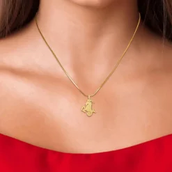 Collier Femme Athème - B2427-CAPRICORNE Acier Doré