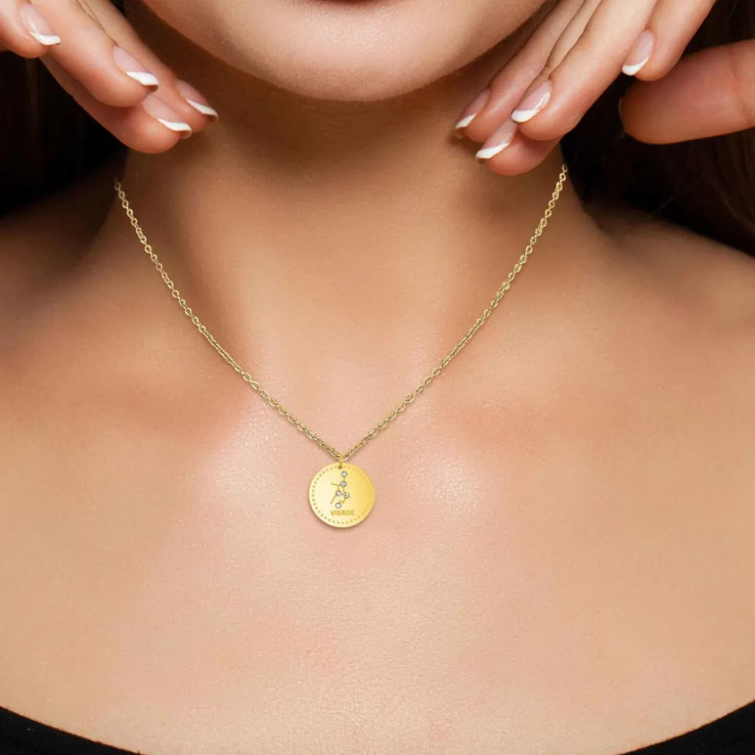 Collier femme Athème - B2449-VIERGE Acier Doré
