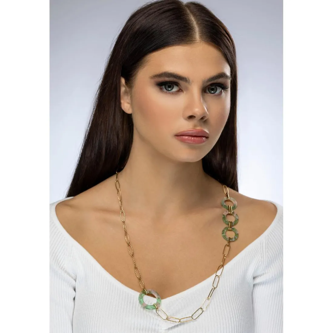 Collier femme Emily Westwood EWN23067G - Acier et acrylique Doré
