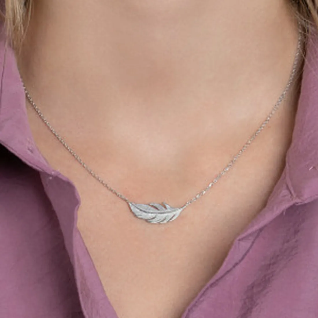 Collier Femme fantaisie plume Argent Maison de la Bijouterie WYZ35345