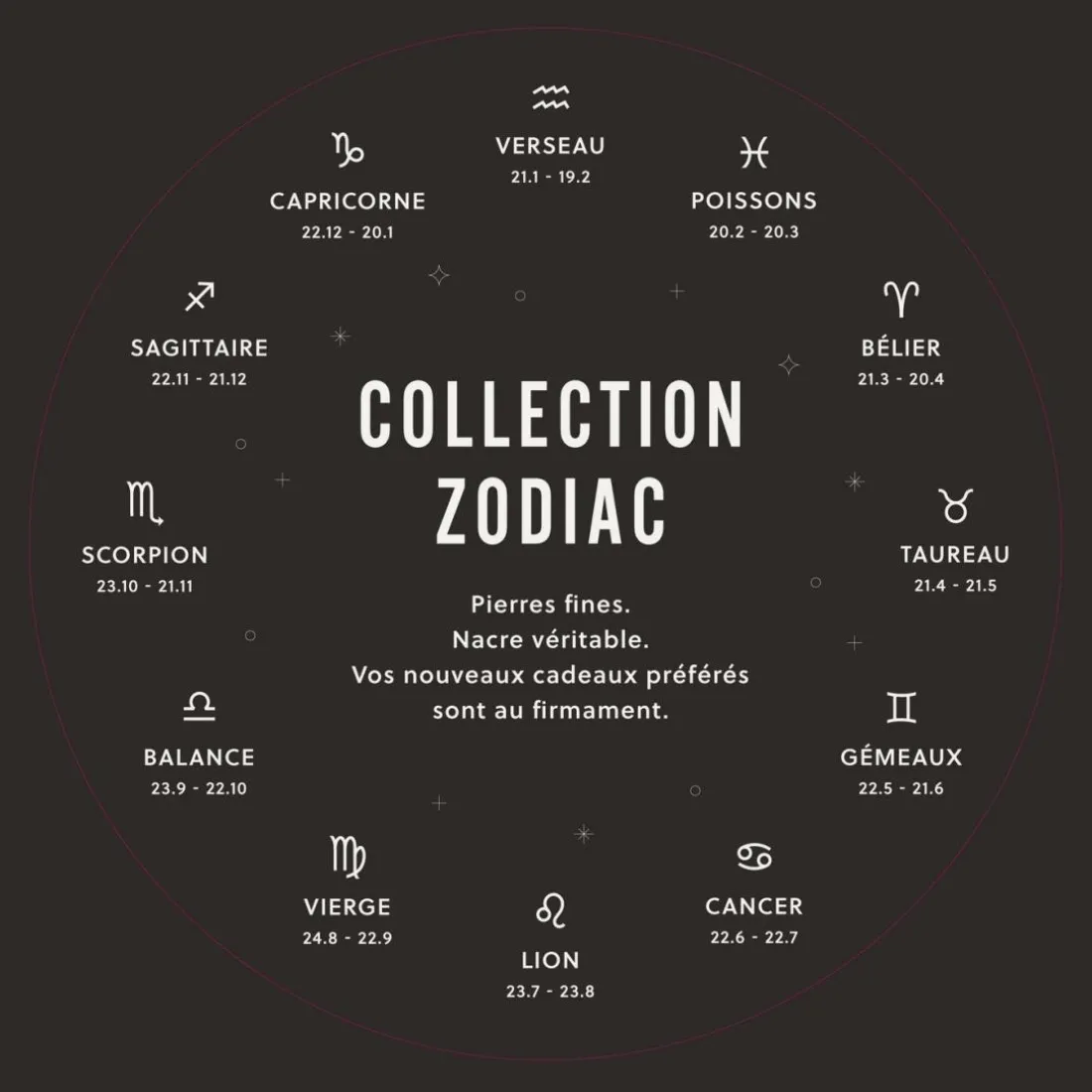 Collier Femme Fossil Bijoux Signes du Zodiaque Poissons - JF04848710 Acier inoxydable