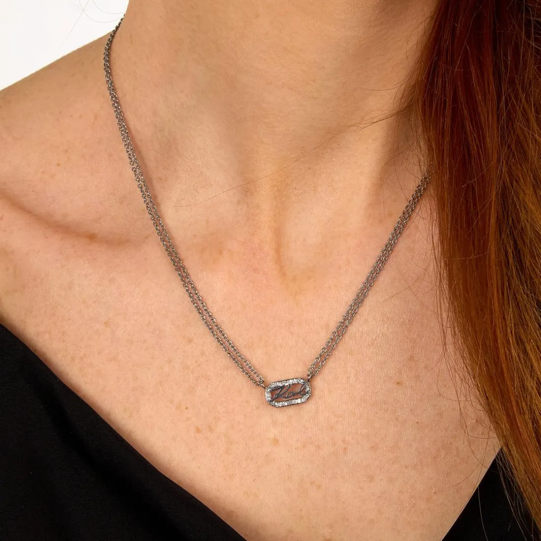 Collier Femme Karl Lagerfeld Stone - KLAYC13 Acier Argent