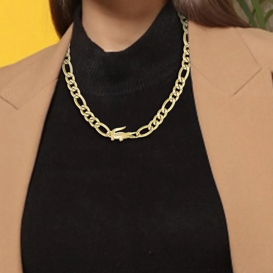 Collier Femme Lacoste Crocodile - 2040372 Acier Doré