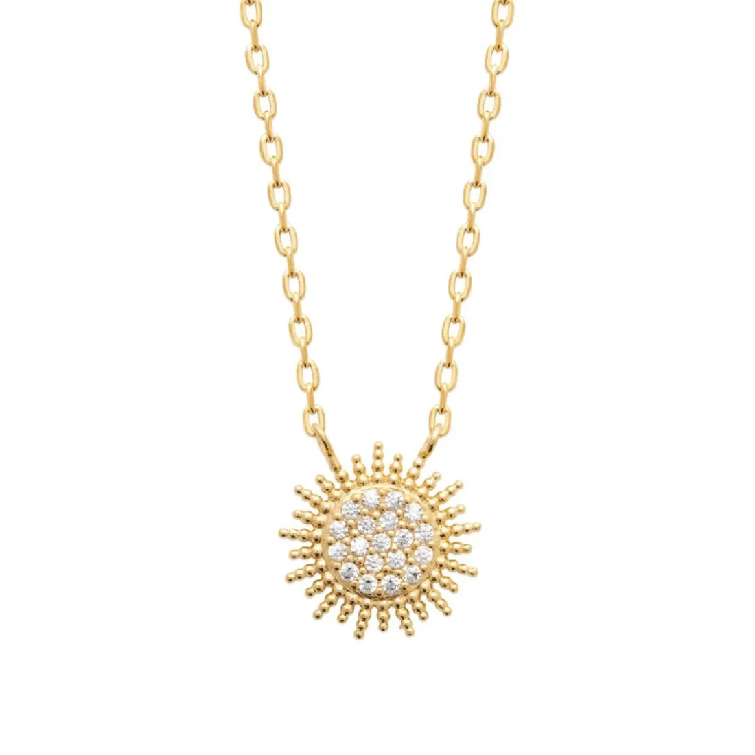 Collier femme plaqué or blanc serti griffe - UW3Y5W45