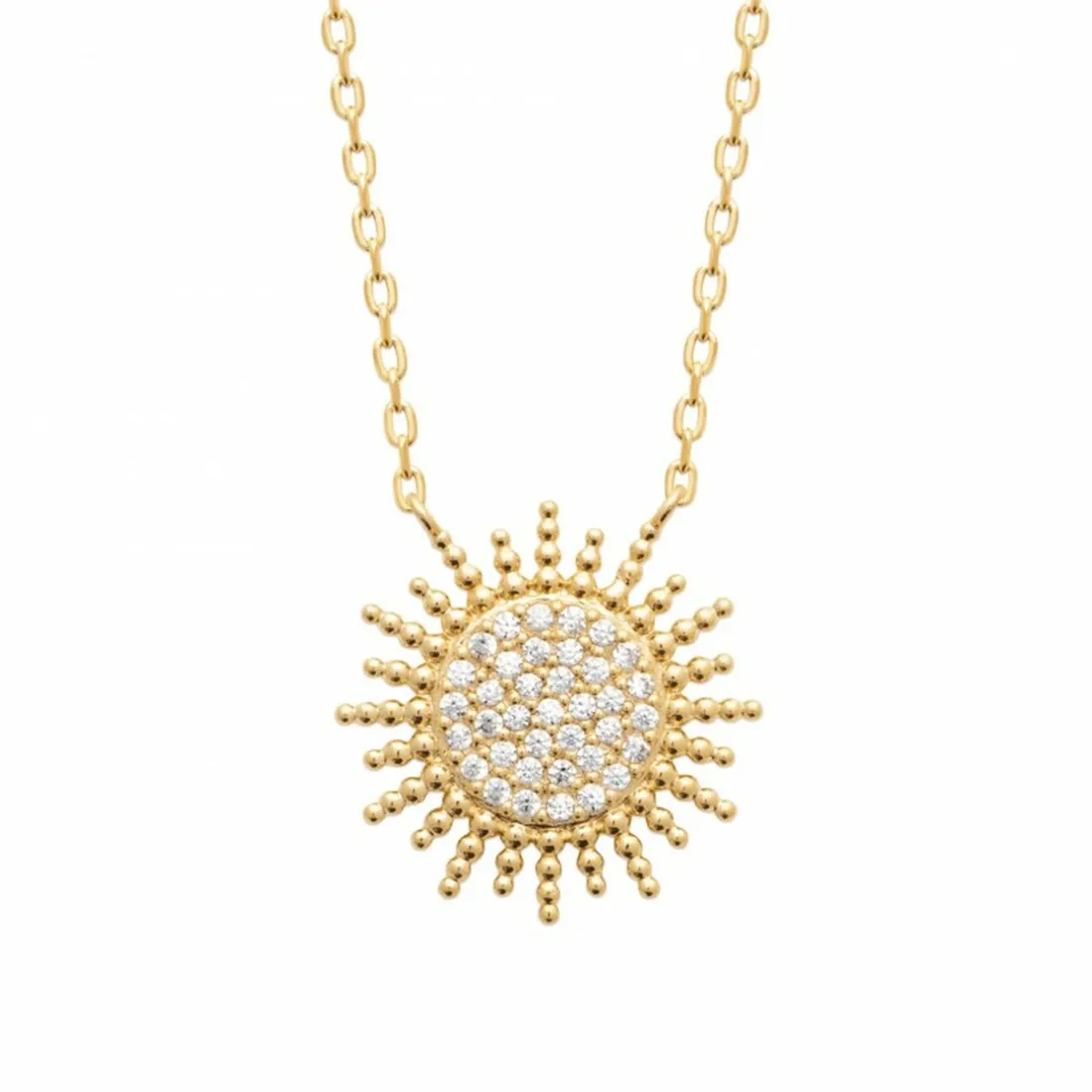 Collier femme plaqué or blanc serti griffe - UW3Y5W45