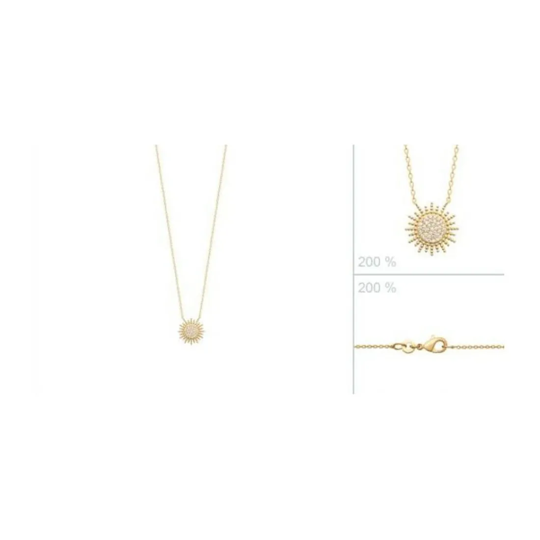 Collier femme plaqué or blanc serti griffe - UW3Y5W45