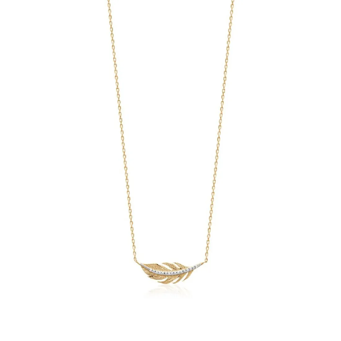 Collier femme plaqué or blanc serti griffe - UWZW3445