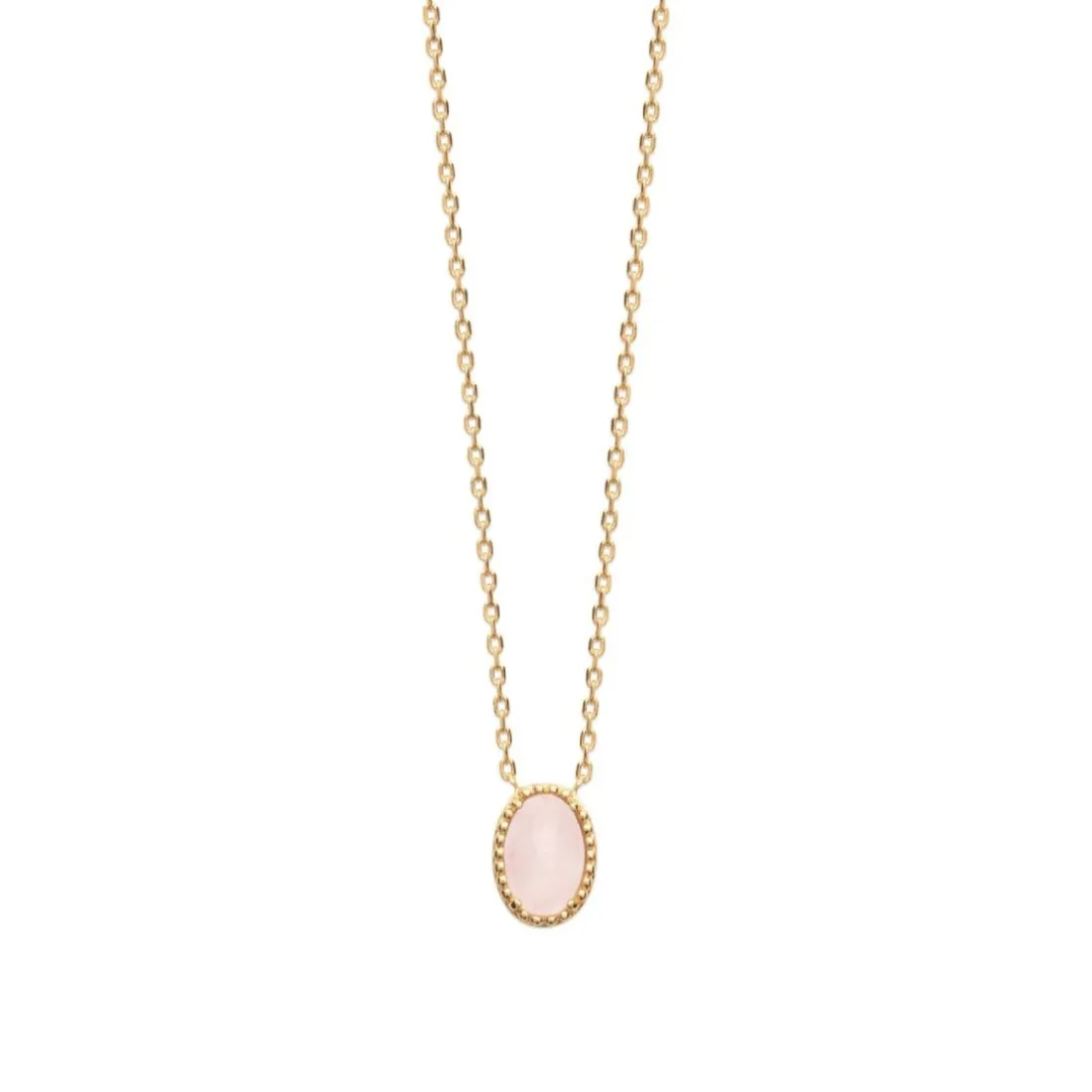 Collier femme plaqué or quartz rose - UW3ZY645