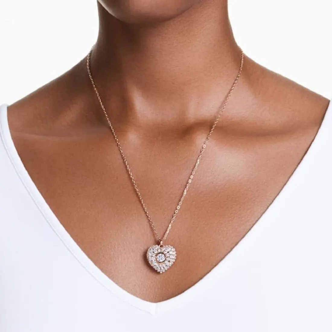 Collier Femme Swarovski Hyperbola Heart Wh - 5680402 rose,doré