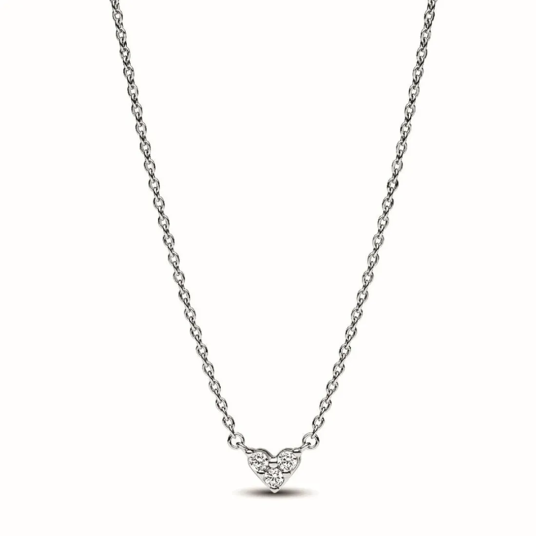 Collier Pandora Timeless - Cœur Trois Pierres en Argent 925/1000