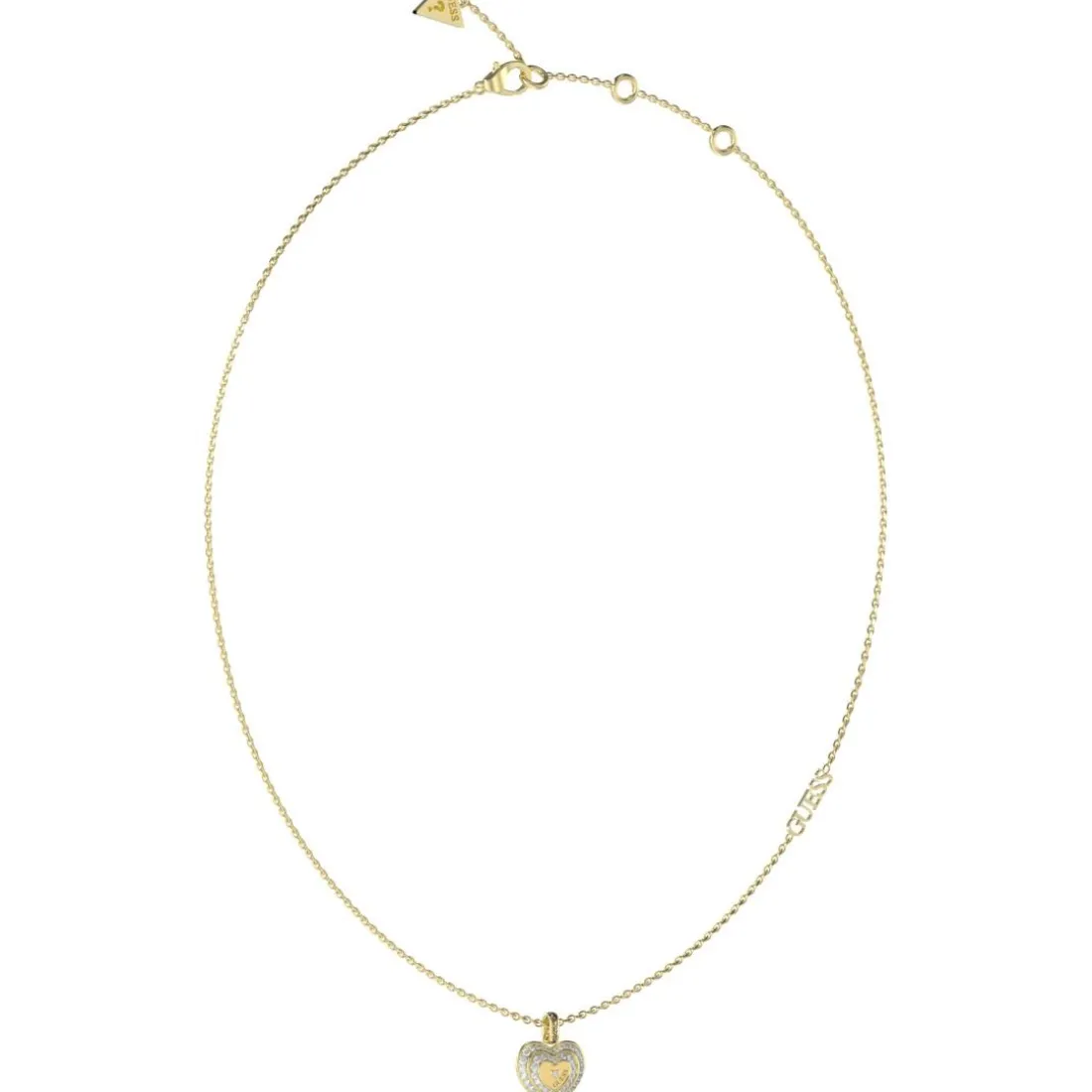 Collier Amami Acier Doré Cœur Pavé