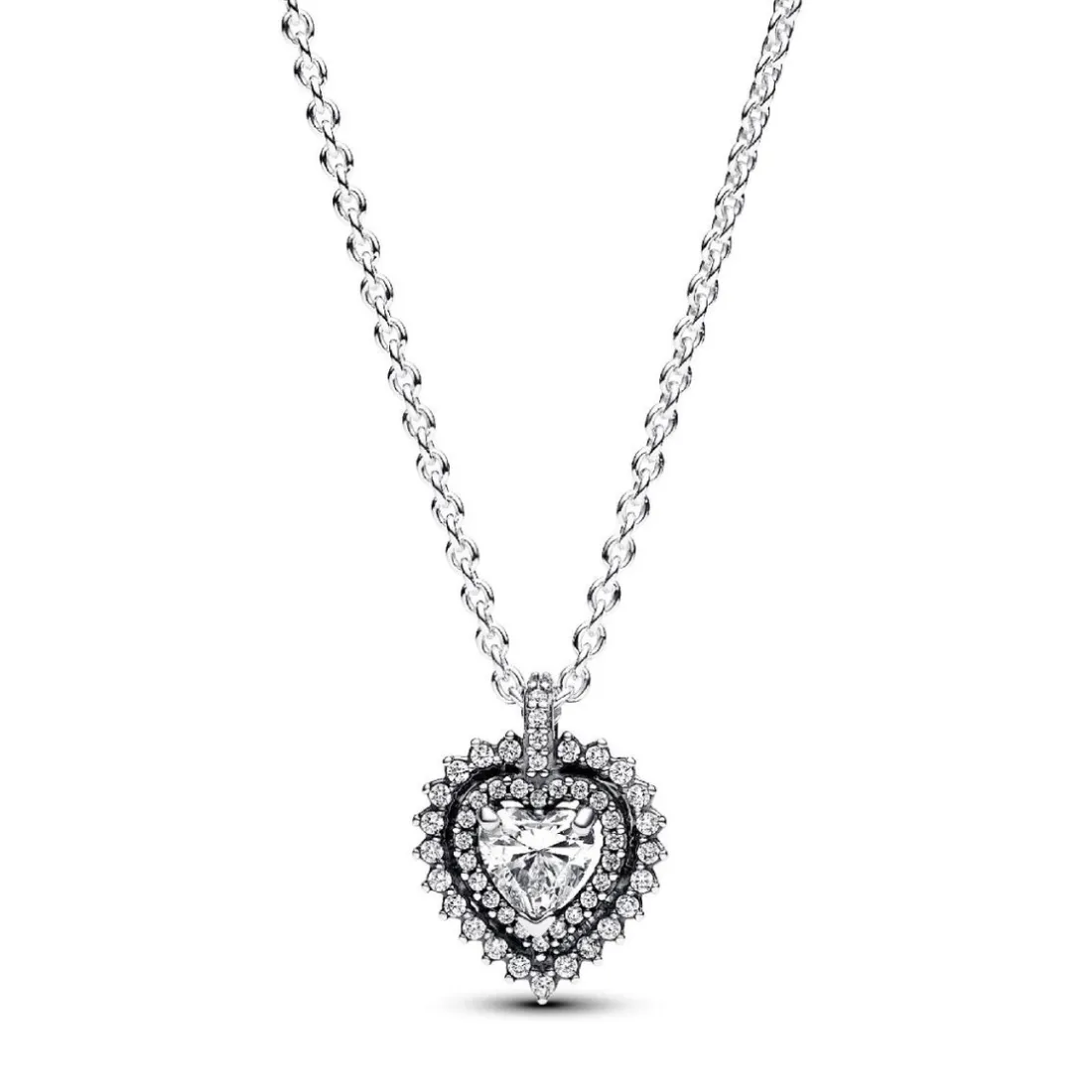 Collier avec Pendentif Halo Cœur Scintillant