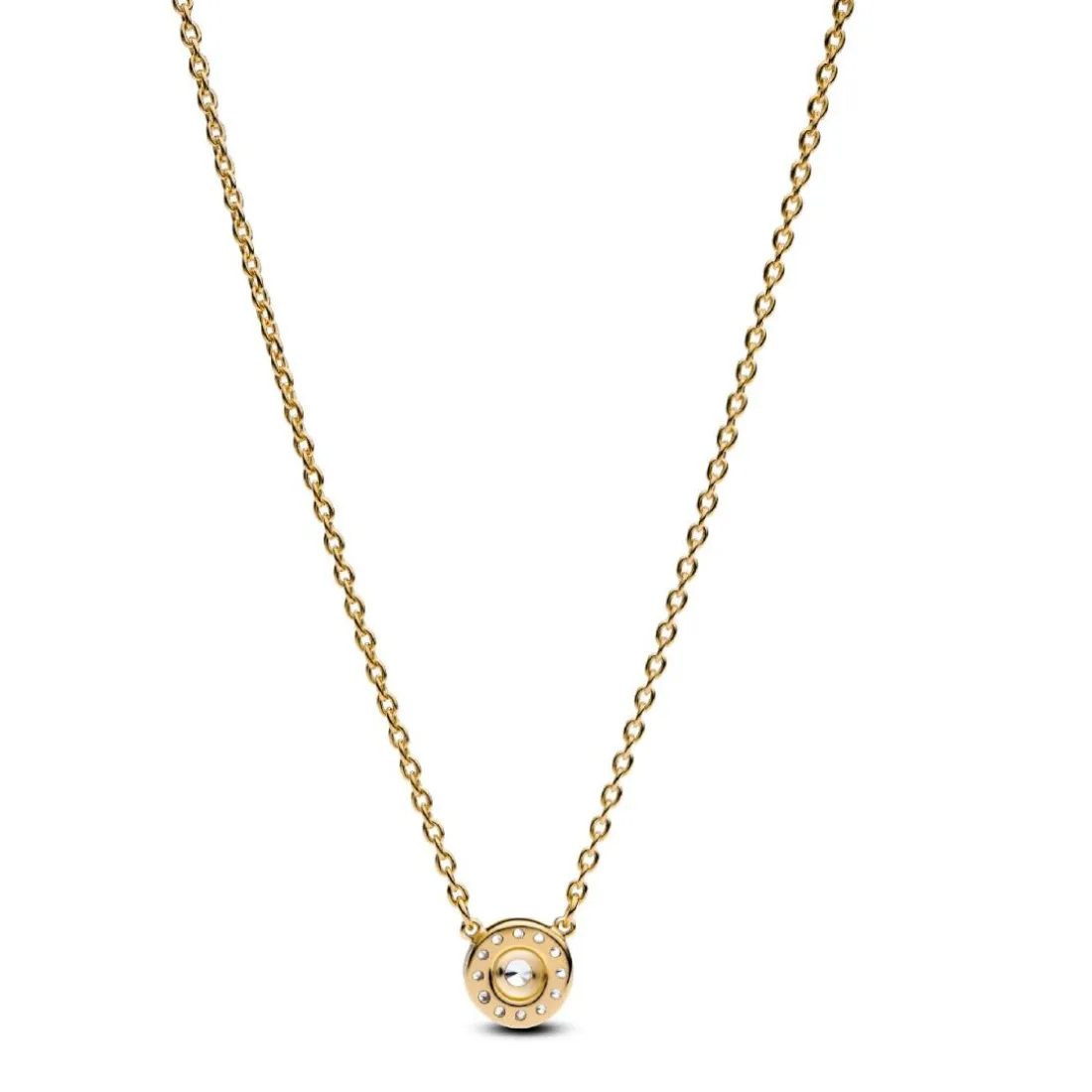 Collier avec Pendentif Halo Rond Pavé