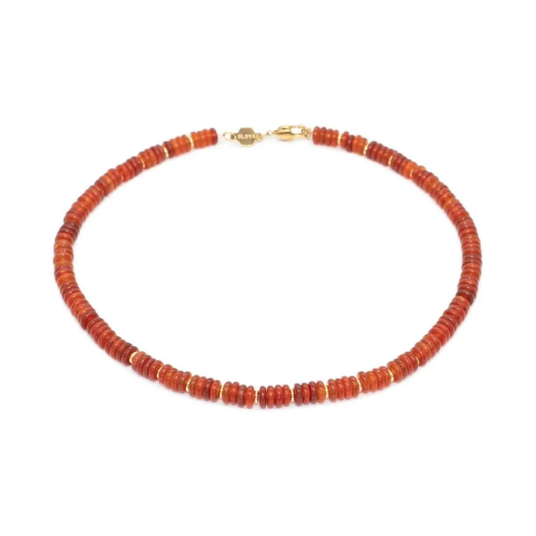 Collier Blima en pierres Agate rouge