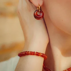 Collier Blima en pierres Agate rouge