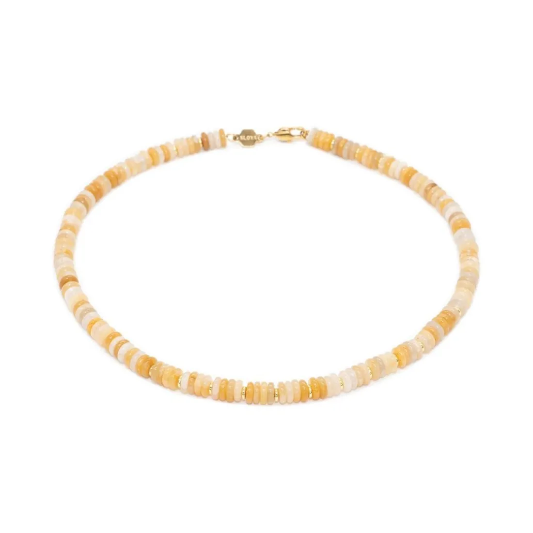 Collier Blima en pierres Jade jaune