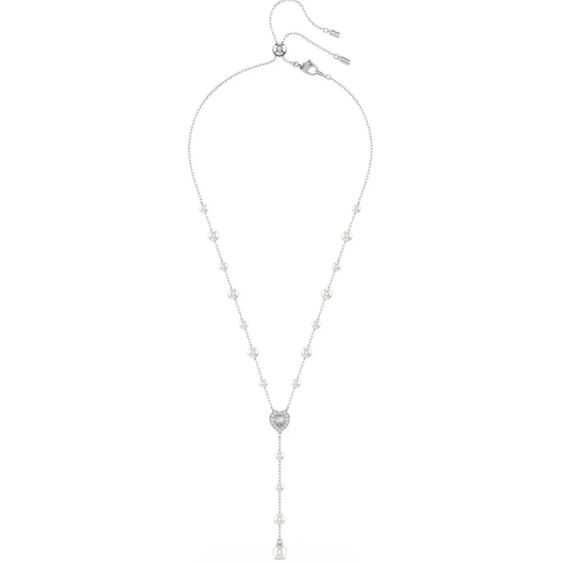 Collier en Y Ariana Grande x Swarovski, Tailles variées, Cœur, Blanc, Métal rhodié