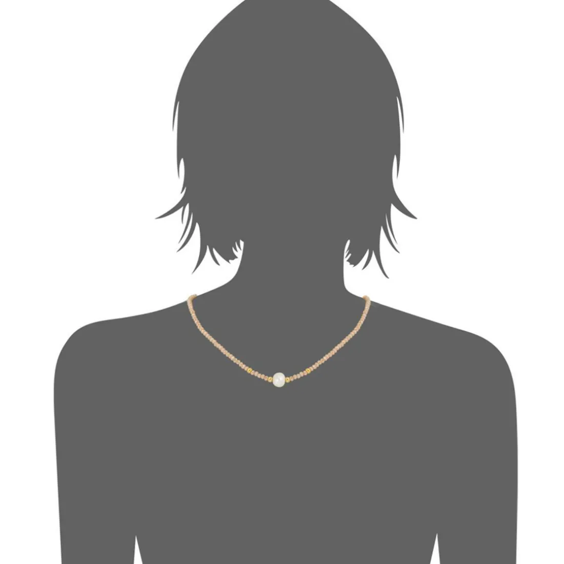 Collier et pendentif Femme Edforce 534-0116-N - Perle Doré