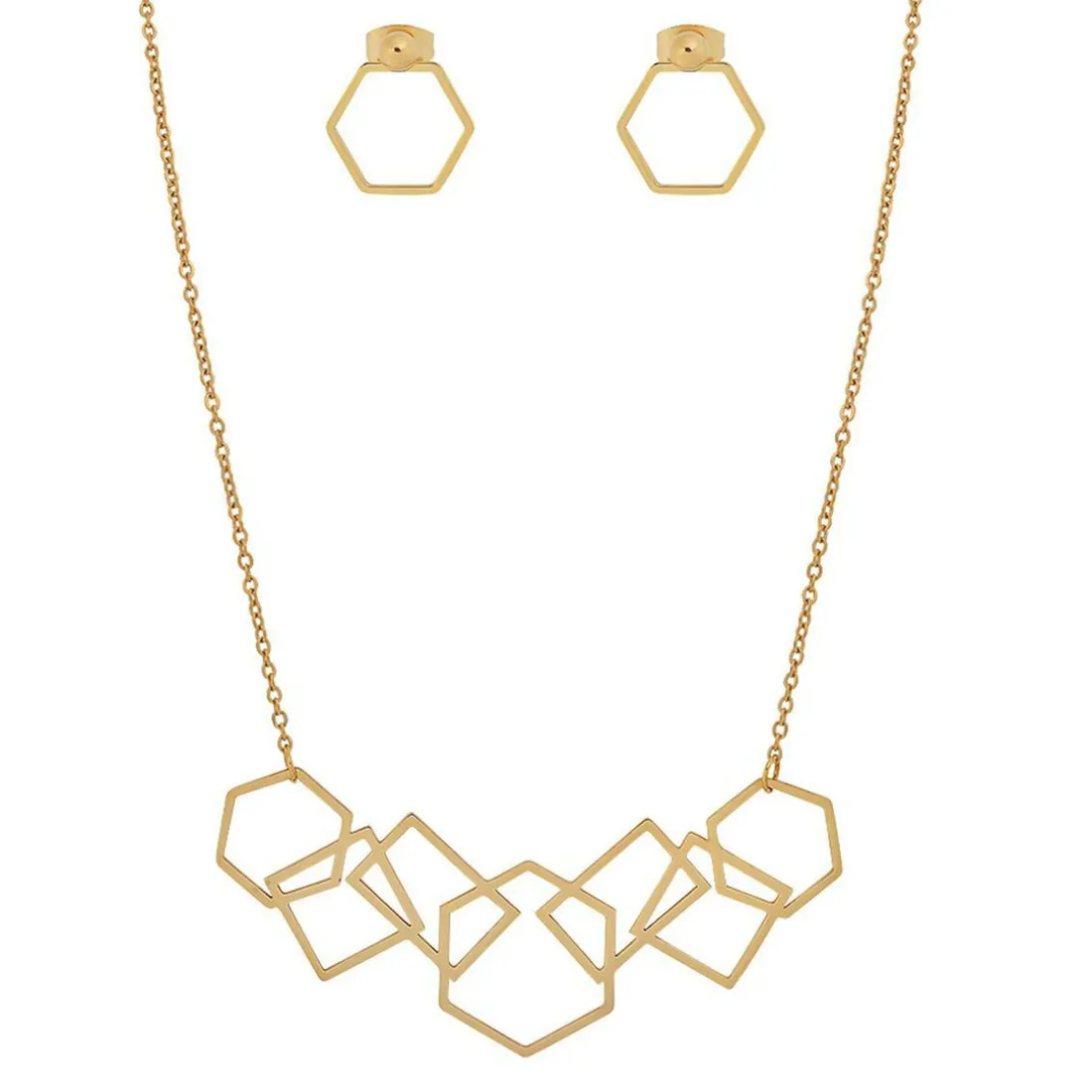 Collier et pendentif Femme Edforce 376-0011-S - Acier Doré