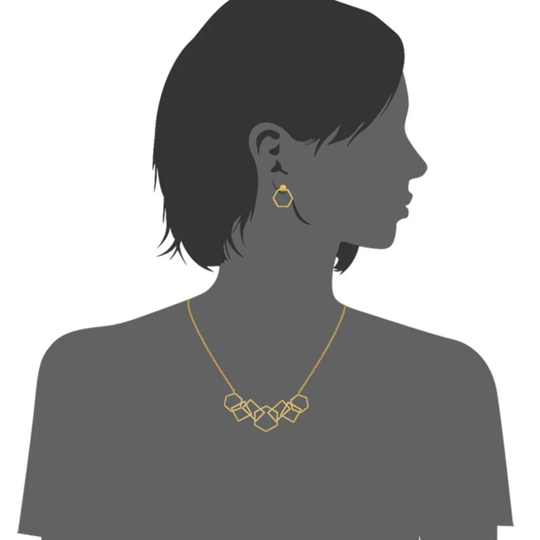 Collier et pendentif Femme Edforce 376-0011-S - Acier Doré