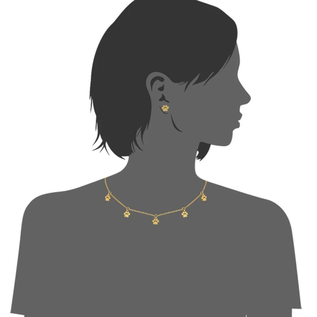 Collier et pendentif Femme Edforce 41-0301-S - Acier Doré