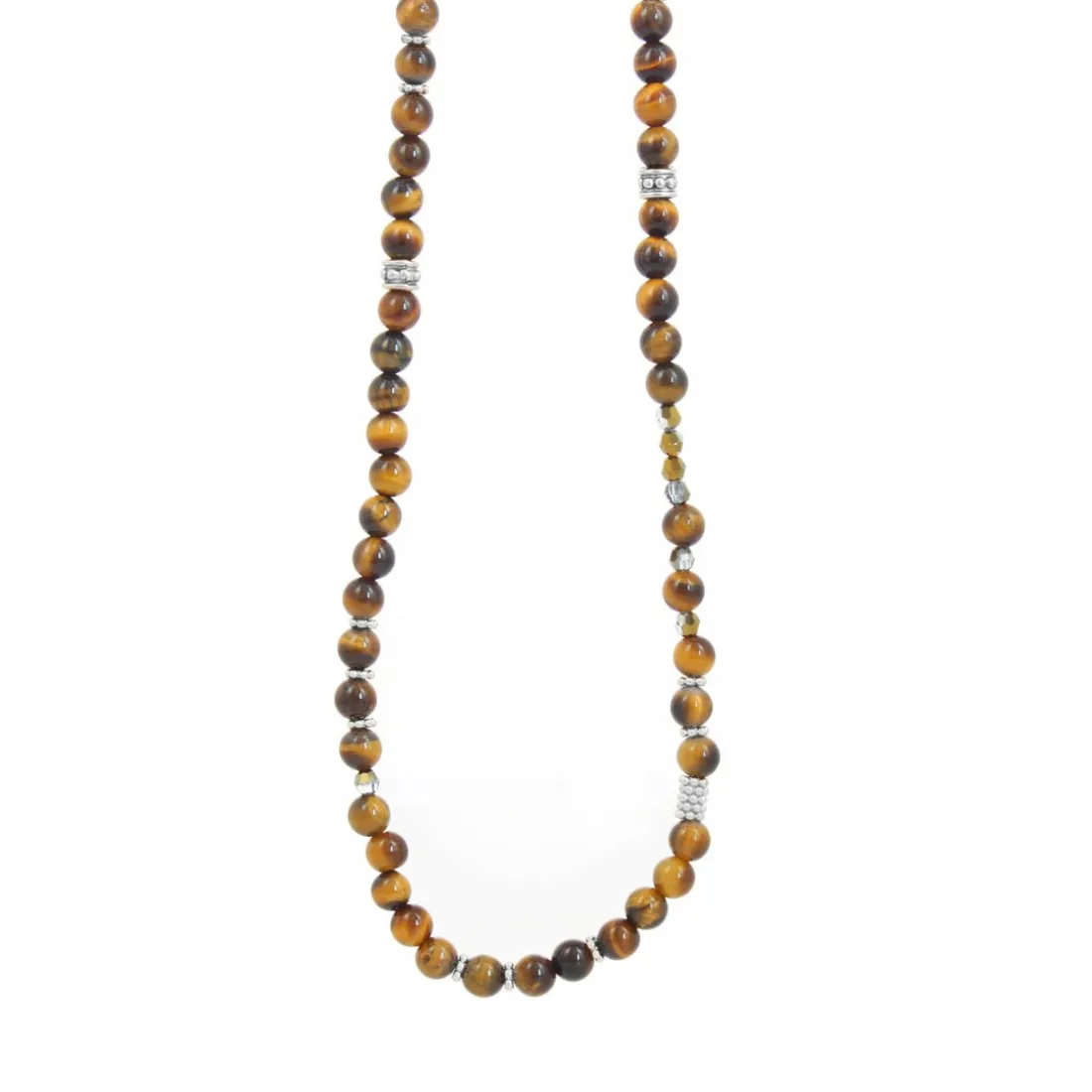 Collier et pendentif Les Interchangeables A60205 - Sautoir Bobo Chic Oeil du Tigre Femme