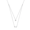 Collier et pendentif Lotus Silver Trendy LP1680-1-3 - Collier et pendentif Argent Double Chaine Cœur Et Infini Femme