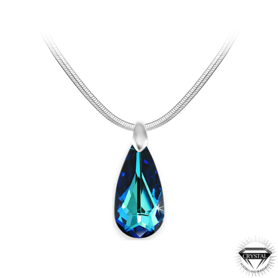 Collier et pendentif So Charm cristal goutte bleue - Collier Femme