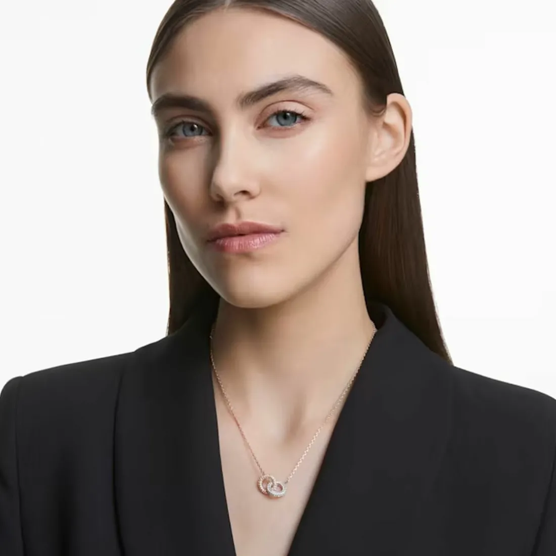 Collier et pendentif Swarovski Bijoux 5414999 - Acier Doré Rose Cristaux Swarovski Femme