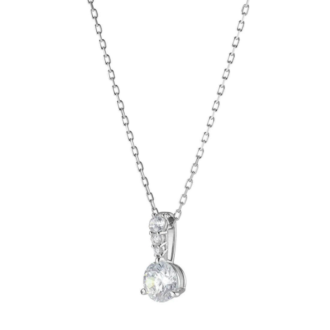 Collier et pendentif Swarovski 5472635 - Pendentif Solitaire Métal Rhodié et Cristaux Étincelants Femme