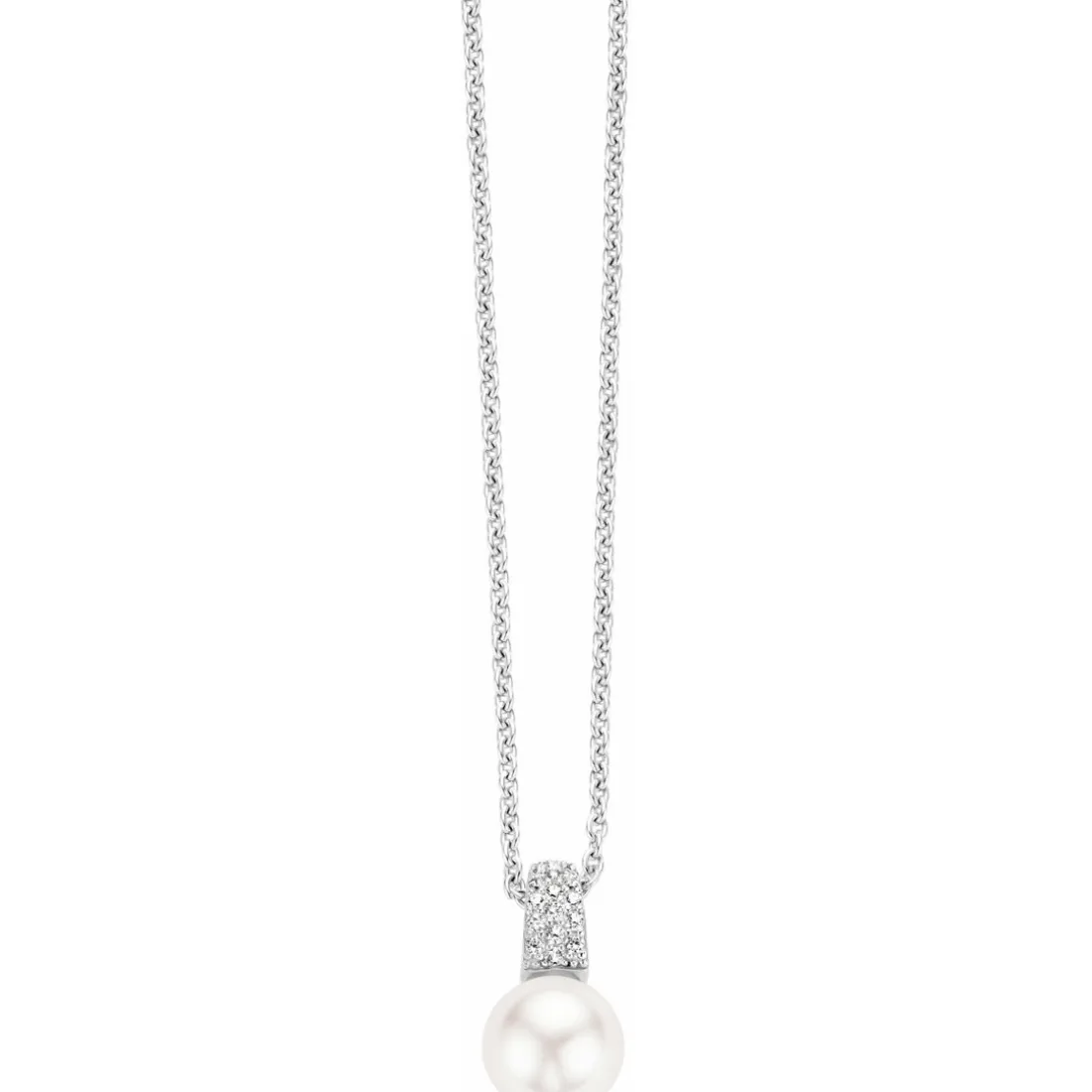 Collier et pendentif Ti Sento Liberation 3877PW-42 - Collier et pendentif Perle Blanche Cristaux Femme