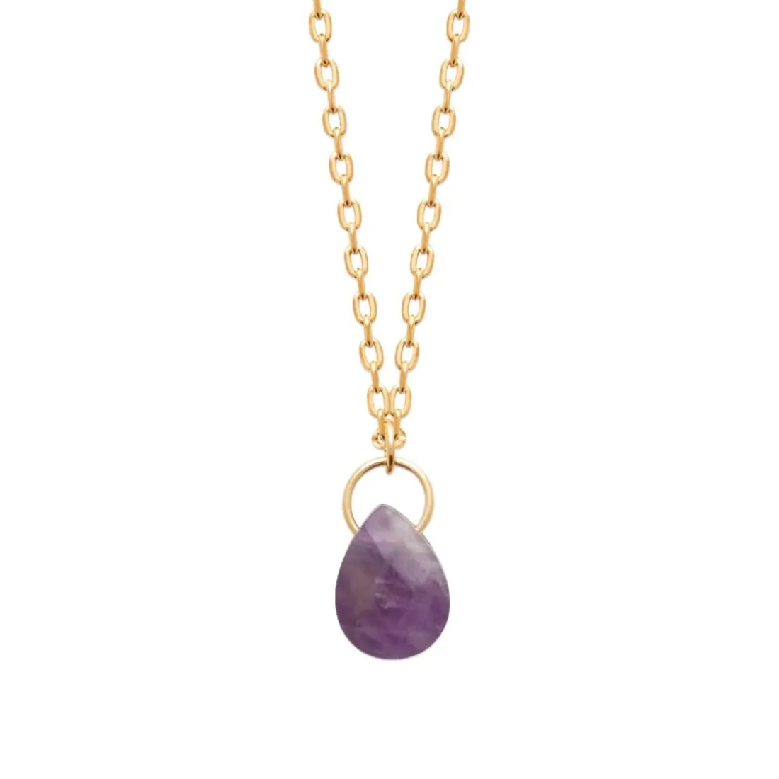 Collier femme amethyste plaqué or Maison de la Bijouterie UW403V45