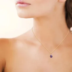 Collier femme amethyste plaqué or Maison de la Bijouterie UW403V45