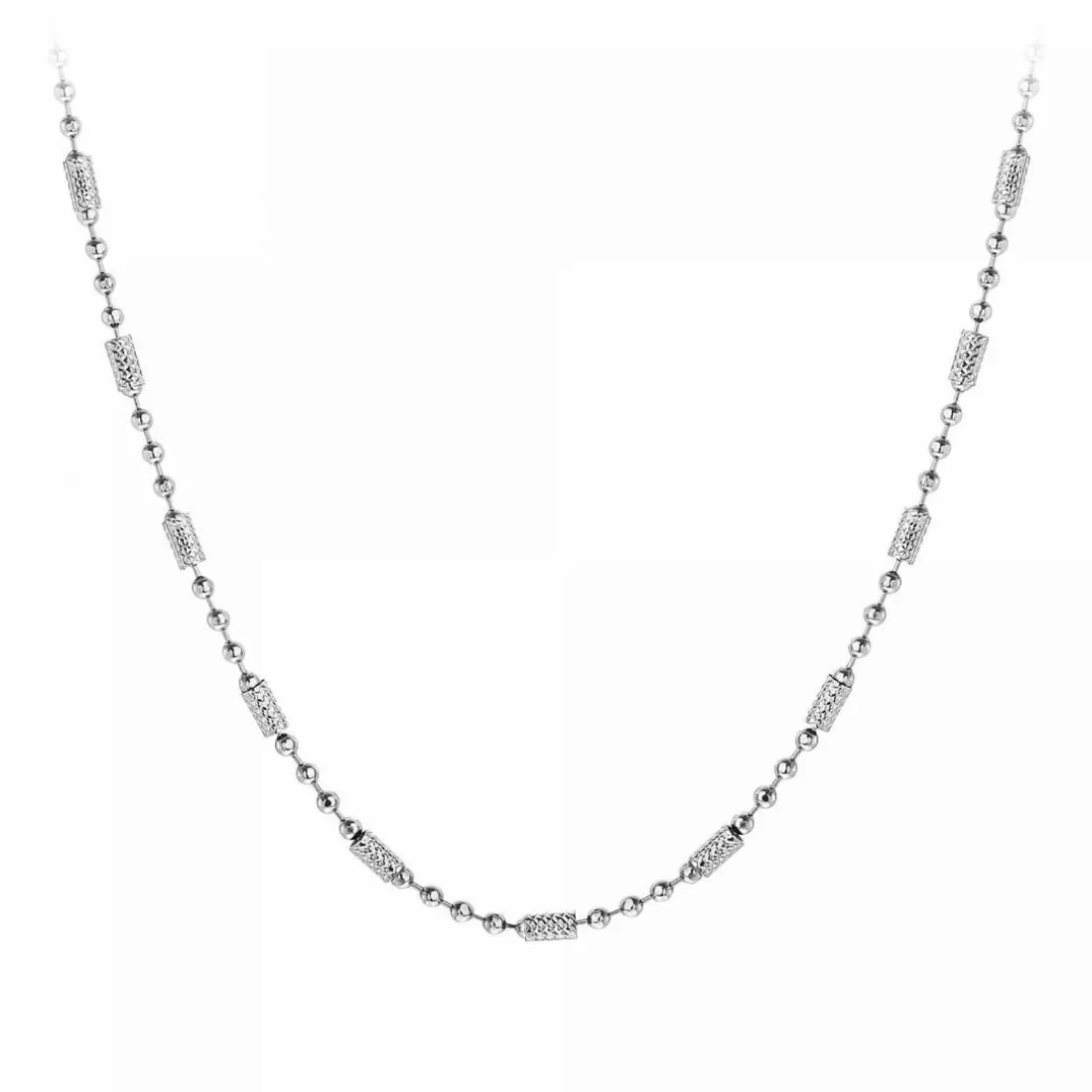 Collier femme Angèle M - B2376-ARGENT Acier Argent