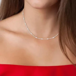 Collier femme Angèle M - B2376-ARGENT Acier Argent