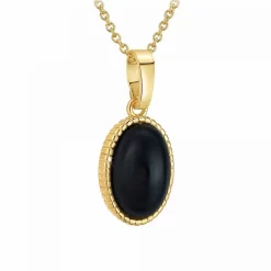 Collier femme Angèle M B2458-BLACK-ONYX - Métal Doré