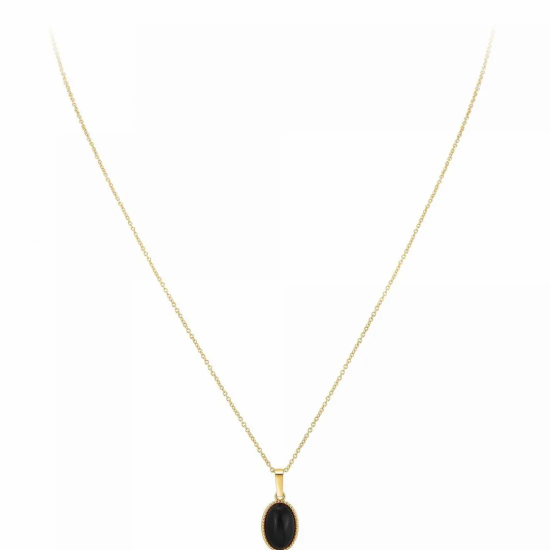 Collier femme Angèle M B2458-BLACK-ONYX - Métal Doré