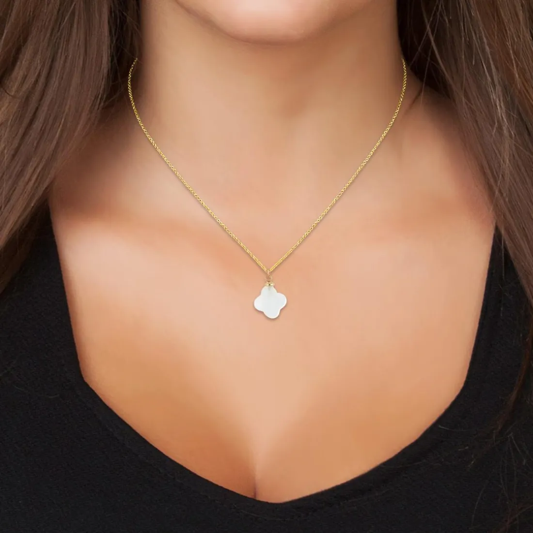 Collier femme Angèle M B2481-BLANC