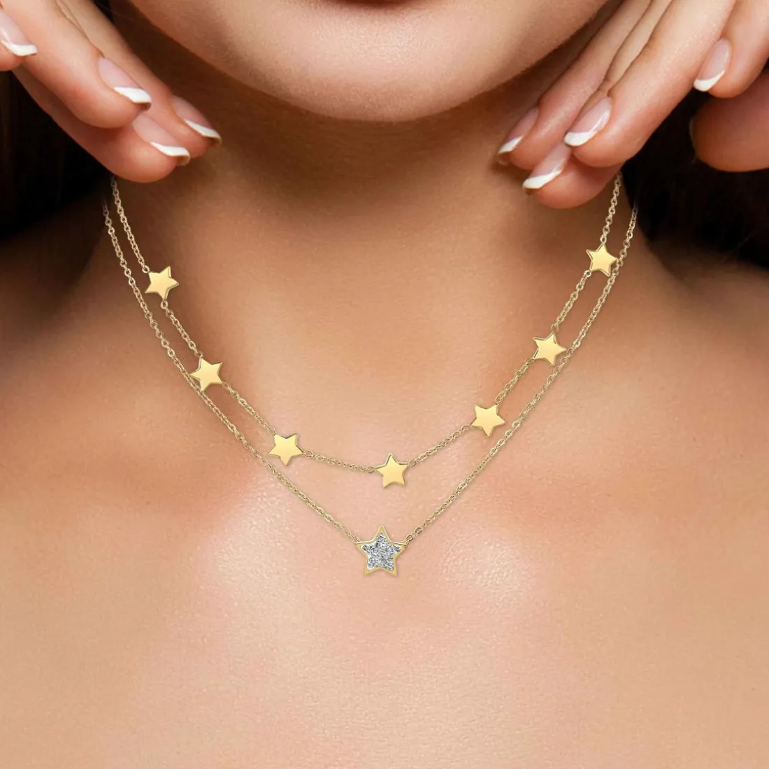 Collier femme Angèle M B2761-DORE - Acier Doré