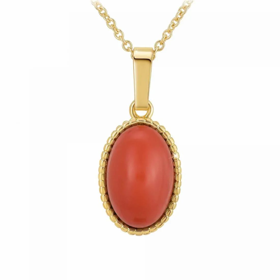 Collier femme Angèle M B2458-RED-ONYX - Métal Doré
