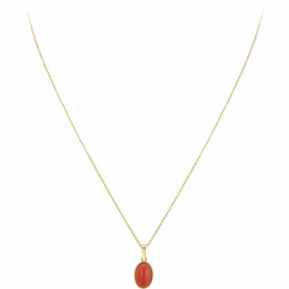 Collier femme Angèle M B2458-RED-ONYX - Métal Doré
