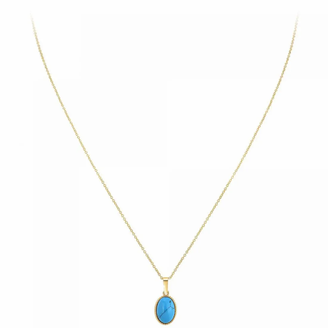 Collier femme Angèle M - B2458-TURQUOISE Métal Doré