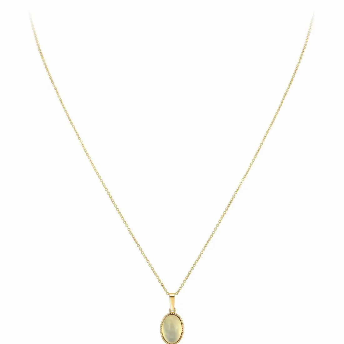 Collier femme Angèle M B2458-WHITE-ONYX - Métal Doré