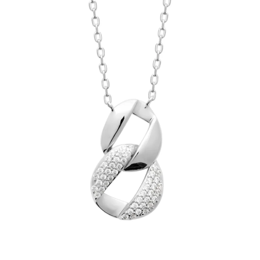 Collier femme argent double pendentif oxyde Maison de la Bijouterie VW3WVZ45
