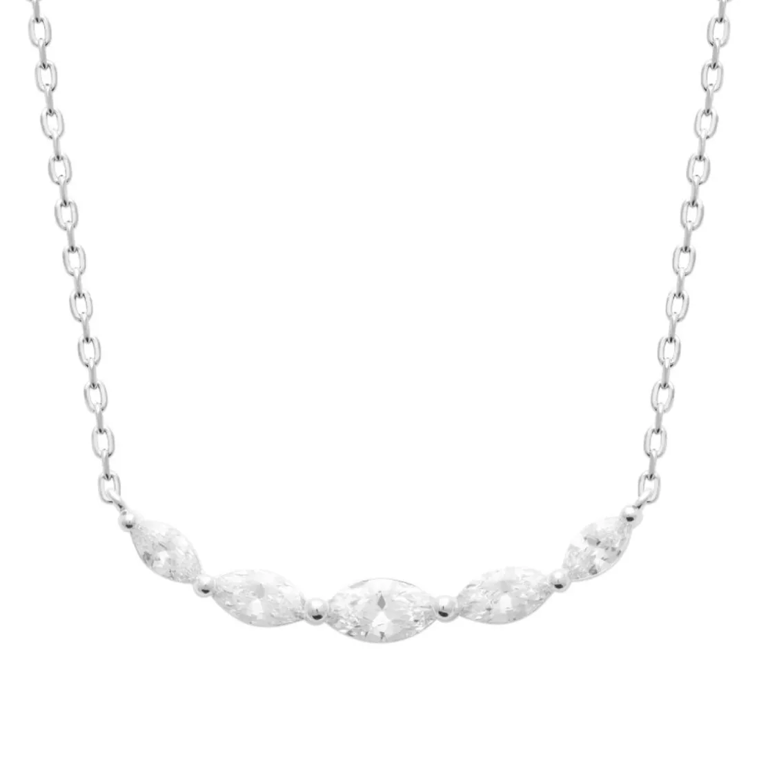 Collier femme argent fantaisie oxyde de zirconium Maison de la Bijouterie VW3U4V45