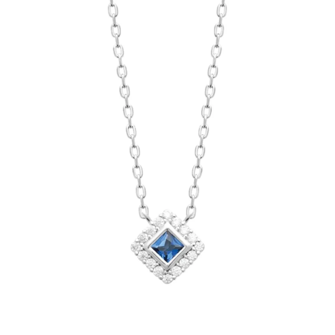 Collier femme argent pendentif bleu Maison de la Bijouterie VW3UV545