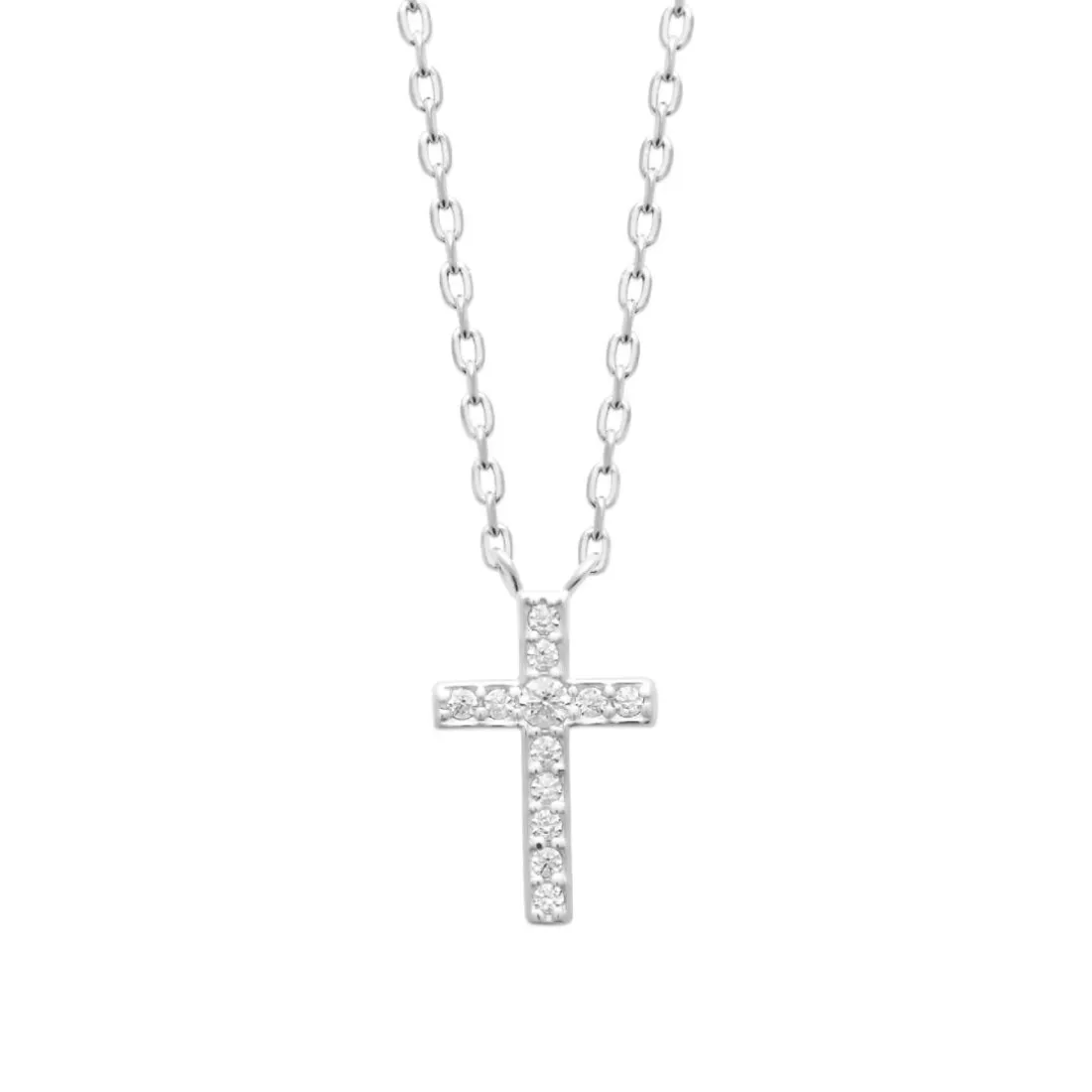 Collier femme argent pendentif croix oxyde Maison de la Bijouterie VW3W5545