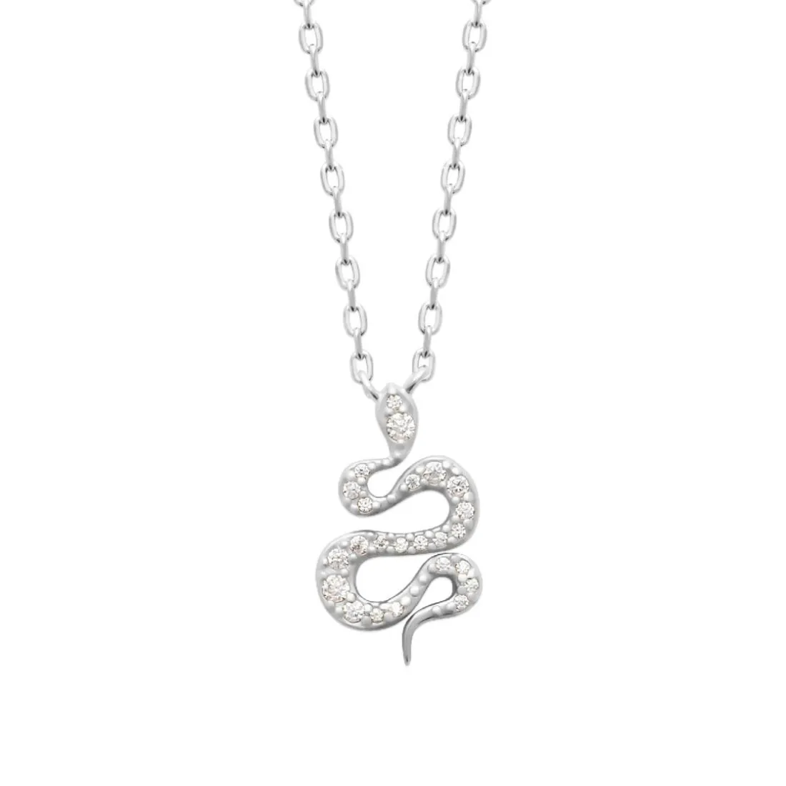 Collier femme argent pendentif serpent oxyde Maison de la Bijouterie VW3W6045