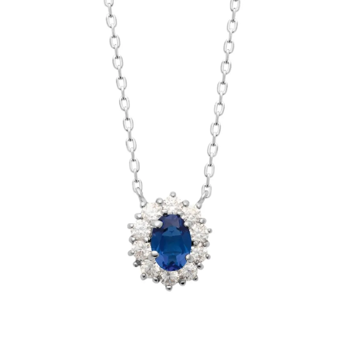 Collier femme argent pierre bleue Maison de la Bijouterie VW36Z545