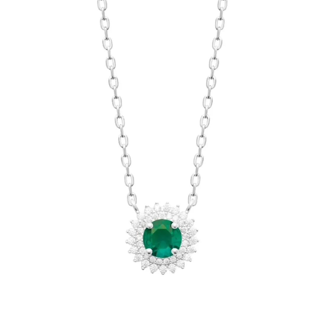 Collier femme argent pierre verte Maison de la Bijouterie VW3UVY45